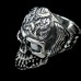 Skull Ring For Motor Biker with Black CZ - TR69